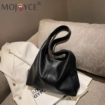 Дамски ежедневни чанти стилен PU ретро класически чантата мода случайни купувач чанта за ежедневно плътен цвят чанта