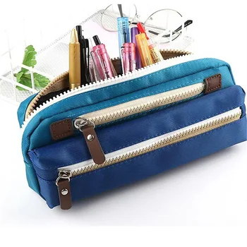 Голям капацитет естетически молив чанти училище случай многослойни писалка притежателя сладък канцеларски материали прост цип молив торбичка грим чанти