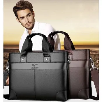Нова куриерска чанта Мъже бизнес мъжки куфарче високо качество Totes кожа мъже лаптоп чанти пратеник чанти за мъжки