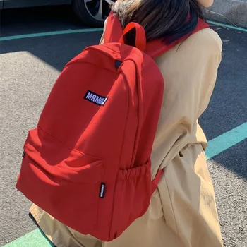 Нова мода плътен цвят водоустойчив найлон жените раница женски високо качество пътуване чанта Preppy ученическа чанта за тийнейджърката Bookbag