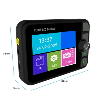 стерео MP3 FM предавател 2.4 инчов LCD цветен екран цифрово радио Bluetooth-съвместим 5.0 DAB радиоприемник свободни ръце за кола