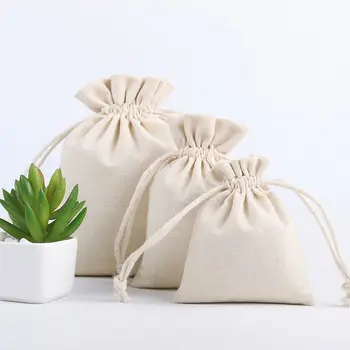 1Pc памучен плат шнур чанта за съхранение храна бельо чорапи бижута организатор кухня околната среда брашно ориз притежателя