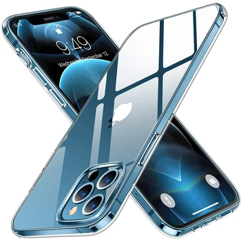 Кристално чист защитен калъф за iPhone 12 Mini 11 Pro Max 12Pro 11Pro X XR XS 7 8 Plus SE 2020 6S твърд гръб въздушна възглавница телефон капак