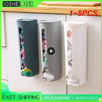  1 ~ 8PCS Creative пластмасова торбичка за съхранение Rack Безплатна перфорация стена висящи кухня баня боклук чанта кутия за съхранение