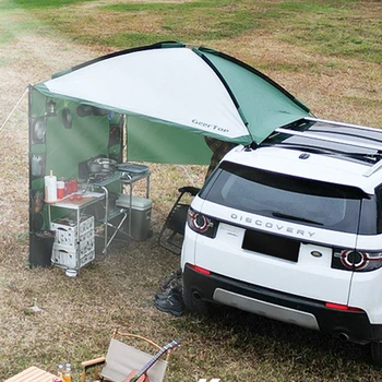 New Arrival Car Side Canopy Outdoor Camping Vehicle Screen Large Triangular Waterproof Sunshade BBQ Self-driving Awning Portable