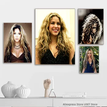 Shakira , Singer Band Обложка Албум Music Star Canvas Плакати и отпечатъци Платна Живопис Декорация на дома