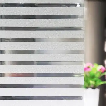 Stripes матирано стикер стикер стъкло мразоустойчиво стъкло Затваряне на филм за поверителност Спалня Баня Тоалетна Кухня Без лепило Поверителност Deca