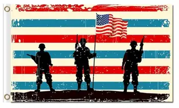 3x5ft обичай Ден на ветераните от американското знаме Войници на американската армия 3x5ft плат банери
