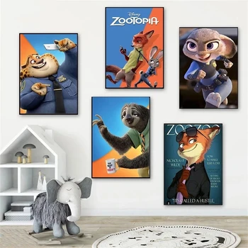 Disney модерна декорация на дома карикатура платно живопис HD отпечатъци Zootropolis плакат стена изкуство модулна картина хол декор