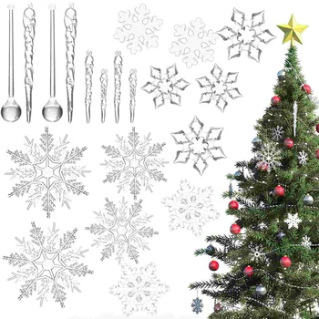 Коледа фалшива снежинка коледно дърво висящи орнамент Коледа висящи снежинка коледна украса Нова година парти доставки