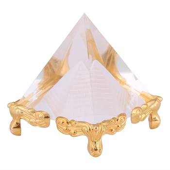 Прозрачен стабилен Египет кристална пирамида елегантен външен вид кристална пирамида за декорация на дома за офис обзавеждане предмети