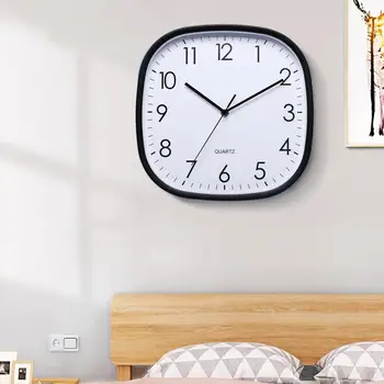 Цифра стена часовник дисплей стена часовник висока точност квадратна форма стена часовник безшумен не-тиктакане кварц движение печат за спалня
