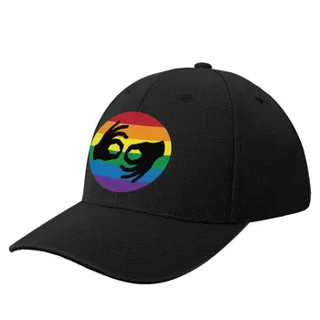 ASL LGBTQ Rainbow American жестомимичен език преводач символ ръце бейзболна шапка реколта ново в шапка Мъжка