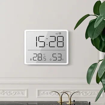 Хладилник Магнитен будилник Голям екран Дата Температура Влажност Многофункционален LCD цифров настолен стенен часовник
