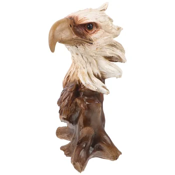 Настолна смола животински главата фигура ярки орел главата моделиране статуя симулирани животински главата декор