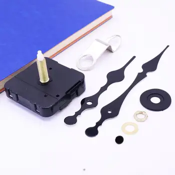 1 Комплект DIY аксесоари за движение на стенен часовник Комплекти за ремонт на части с часовников механизъм Черна подмяна на дълъг шпиндел