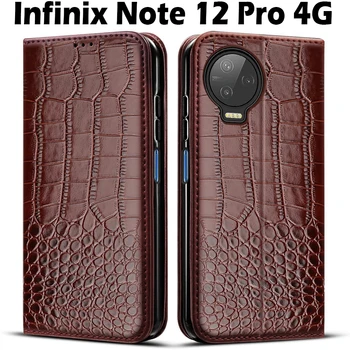 За Infinix Забележка 12 Pro 4G калъф портфейл Flip телефон Funda Para кожен калъф Infinix Note 12 Pro случай 4G X676B чехол Coque капак