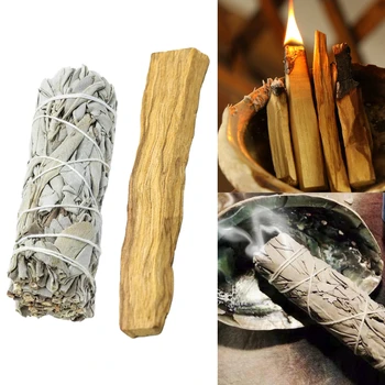 10см Пало Санто ароматни ароматни пръчици Натурални ленти от сурово дърво Бял пакет градински чай Духовна ароматерапия Пакети за енергийно прочистване
