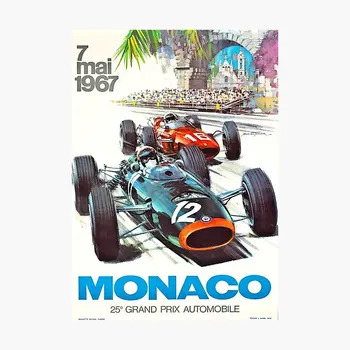 1967 Монако Гран При състезателен плакат плакат Sitcker за хол стая стикери вода бутилки декорации смешно аниме кола