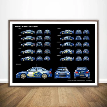 MT129 Subaru Impreza 10 години F1 кола колаж плакат платно живопис стена изкуство живопис плакат печат стая домашен декор