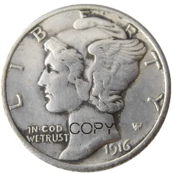 US Mercury Dime 1916 P/S/D Сребърни копирни монети