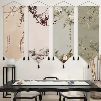 Scroll живопис китайски модерен хол фон декорация живопис гоблени ресторант изкуство висящи живопис дома декор