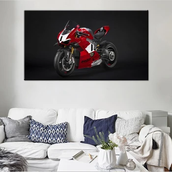 Canvas Wall Arts Начало Декор Streetfighter V4 S Ducati Panigale V4 R Мотоциклет Тапет Декорация Картина Всекидневна Произведения на изкуството