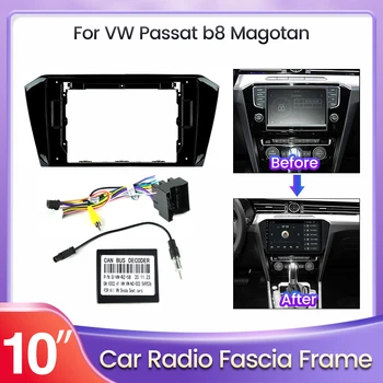 2DIN Автомобилен DVD черна боя радио рамка ПАНЕЛ CD плочи Fascia Trim за Passat B8 Magotan 2018 - Адаптерен кабел с антена Canbus