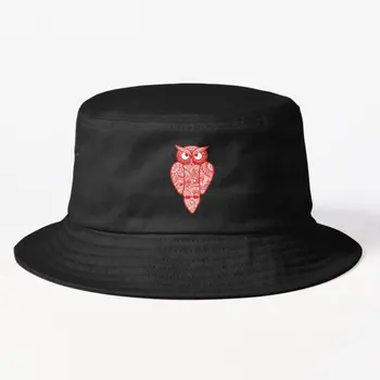 Zentangle Owl Red Outline Bucket Hat Bucket Hat Sport Spring
 Капачки Открит Момчета Мода Cheapu Риба Слънце Рибари Черно