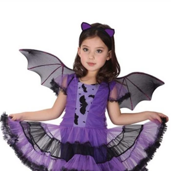Прилеп крила Хелоуин косплей подпори блясък прилеп костюм фантазия рокля дракон крила