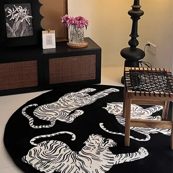 Tiger Stripes Decorate Living Room Carpet Art Bedroom Bedside Soft Floor Mats Cloakroom Coffee Table Plush Rug Ковер Tapis 러그