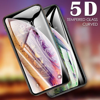 Пълно покритие 5D извито закалено стъкло за iPhone 15 14 13 12 мини 11 Pro X XR XS Max SE 2022 6 6s 7 8 Plus екран протектор филм 