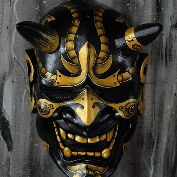 латекс самурай маска японски косплей маски мек ужас каучук аниме маска за лице Хелоуин костюми реквизит карнавални спирали
