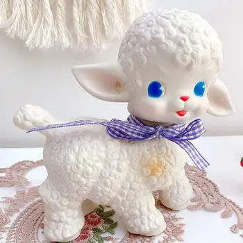 ретро сладък класически овце кукла сладко момиче сладък глас животински модел бюро стая у дома аксесоари орнаменти