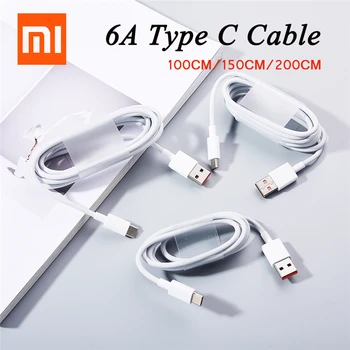 Xiaomi Original 1/1.5/2M 6A USB Type C кабел Супер бърз турбо заряден кабел Type-C Line За Mi 12 11 10 Pro Poco Redmi Забележка 11 12