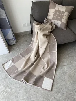 1600г 90% мериносова вълна +10% кашмирено одеяло двустранно жакардово вълнено одеяло декоративно одеяло климатик диван одеяло