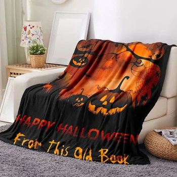 Хелоуин одеяло тиква фланела цифров печатни ужас диван одеяло дрямка покритие одеяло Хелоуин декоративни легла bedsqreads