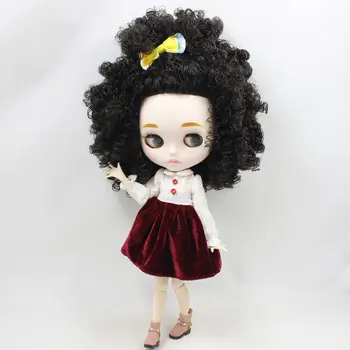 ICY DBS Blyth Doll За серия No.BL9103 Черна афро коса Издълбани устни Матово лице Съвместно тяло 1/6 bjd