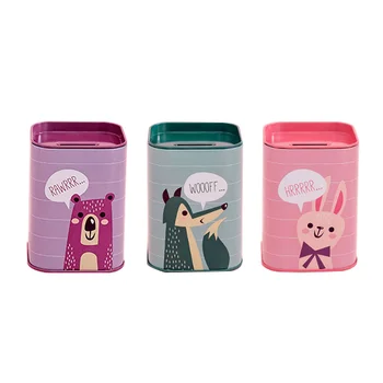 Box Tinplate Saving Pot Cartoon Money Box Children Saving Pot Coin Bank for Boys Storage Girls Kids (Random Style)