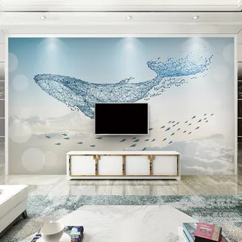 Nordic TV фон геометрични кит стенопис 5D изкуство абстрактно хол диван филм и телевизия стена кърпа спалня тапет