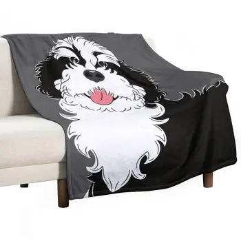 Черно и бяло Bernedoodle хвърлят одеяло персонализиран подарък мека луксозна марка бебешки одеяла
