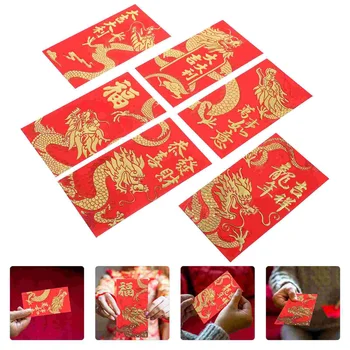Червени пликове Творчески Hongbao Китайска Нова година Рожден ден Ожени се за червен плик за подаръци Годината на драконовия късмет Парични пликове