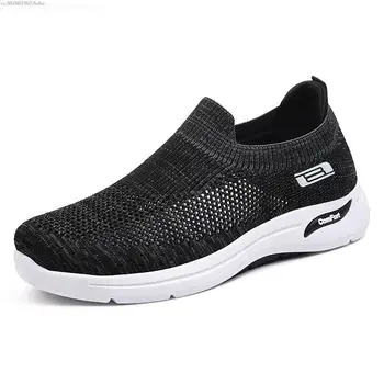 Мъжки ежедневни спортни обувки Леки маратонки бели черни външни дишащи мрежести черни обувки за бягане Спортни обувки за джогинг AA733