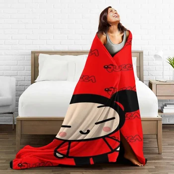 Pucca одеяло фланела лятна карикатура аниме Kawaii дишаща ултра-меки хвърлят одеяла за легла диван плюшени тънки юрган