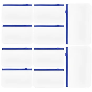 10 бр. Цвят 6-дупка Loose-листа тетрадка цип чанта разписка Pvc съхранение 10pcs опаковка (черен)