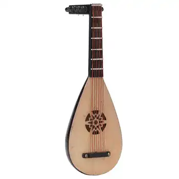 Симулация Pipa китайска китара струнен инструмент декор миниатюрни музикални инструменти за кукла лютня модел орнаменти