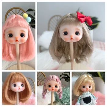 Кукла перука за 1/8 1/6 Bjd кукла Ob11 кукла коса висока температура тел чист ръчно изработени момиче играчка обличане дете сладък кукла аксесоари