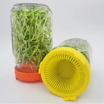 Growing Bean Indoor Sprouting Lid 86mm Wide Mouth Jar Screen Sprouting Stac Lid Kit For Mason Jar Домакински консумативи
