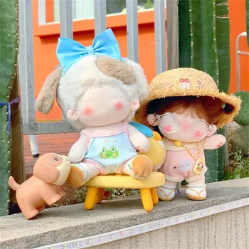 Doll Дрехи за 10cm/20cm Idol Doll Outfit аксесоари Плюшено облекло за кукли Hoodie за Корея Super Star Dolls играчки подарък