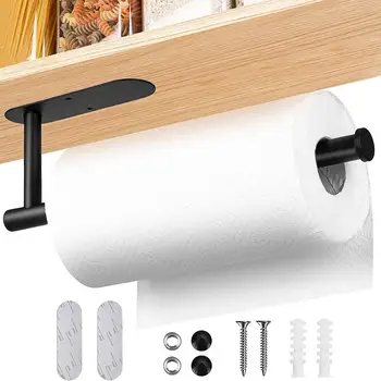 Държач за хартиена кърпа от неръждаема стомана Неперфориран удължен за кухненски шкафове за баня стена